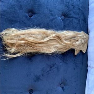 Dark blonde human hair extensions